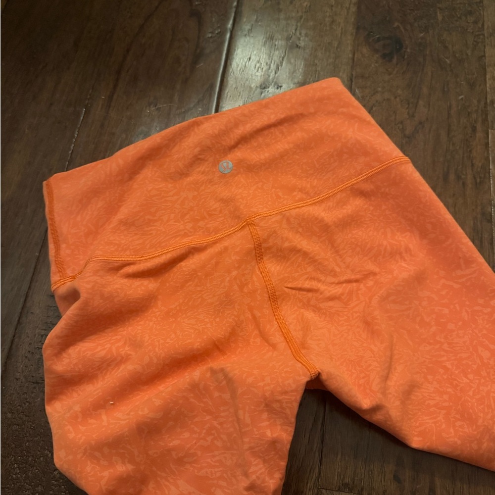 Lululemon Athletica Orange Leggings Stretchy Athletic Wear